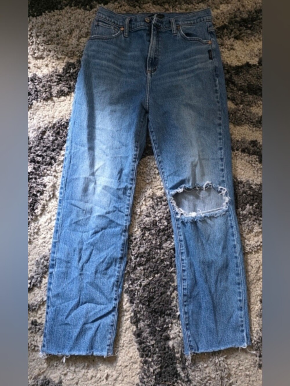 Silver Jeans Light Blue Straight-Leg Distressed Women's Jeans